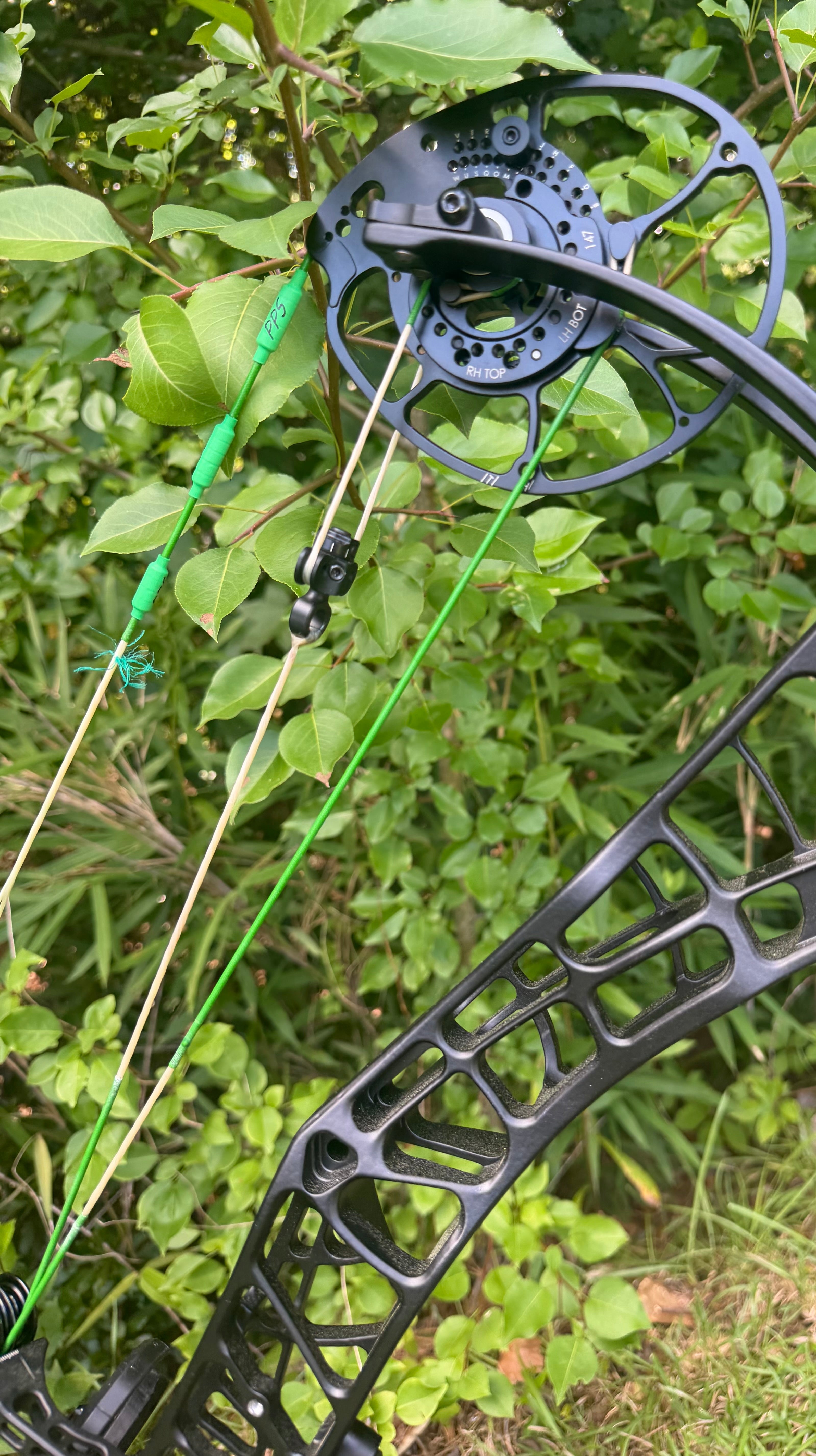 Custom strings on a compound bow